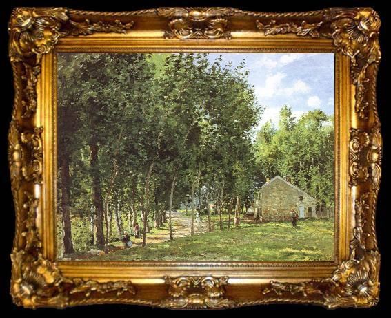 framed  Camille Pissarro Pang Schwarz road map, ta009-2